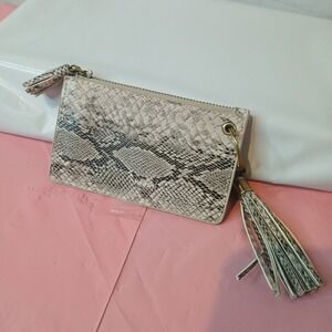 Ecosusi Faux Snake Coin Pouch Card Wallet With Tassels And Keyring NWOT!